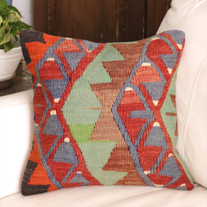 オールドキリム クッションカバー 40cm角 40×40cm エシュメ