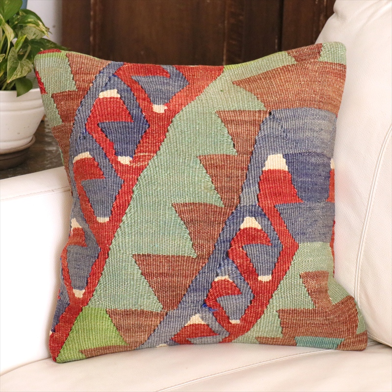 オールドキリム クッションカバー 40cm角 40×40cm エシュメ