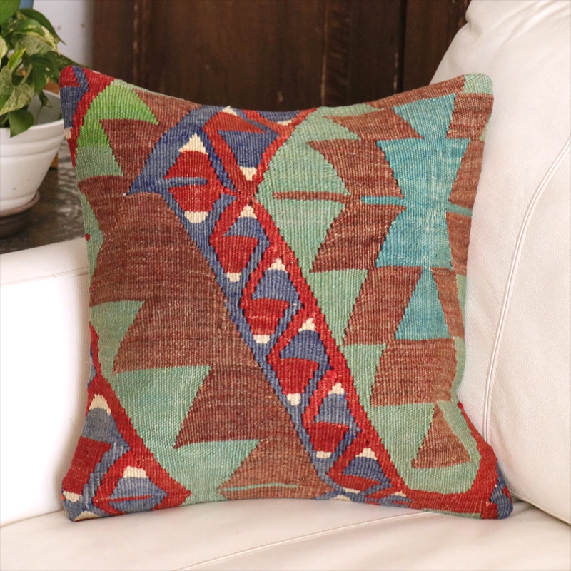 オールドキリム クッションカバー 40cm角 40×39cm エシュメ