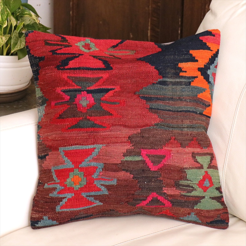 オールドキリム クッションカバー 40cm角 40×40cm コーカサス地方のキリム