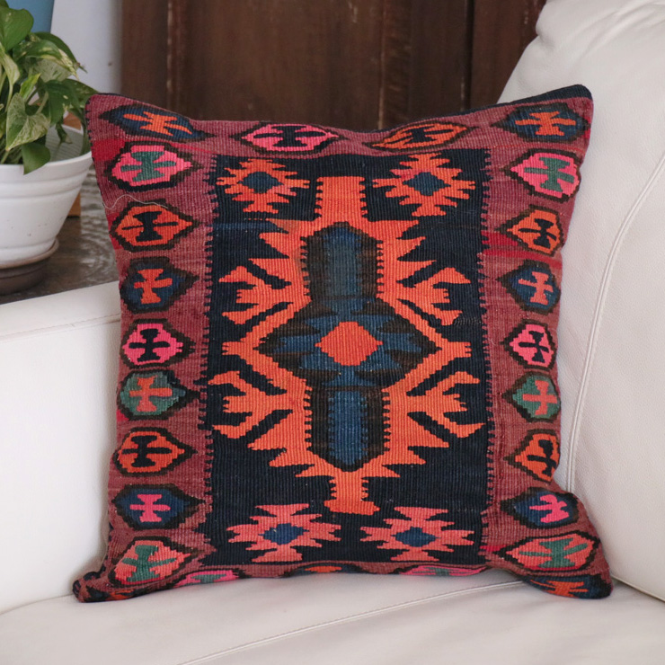オールドキリム クッションカバー 40cm角 40×40cm クバ