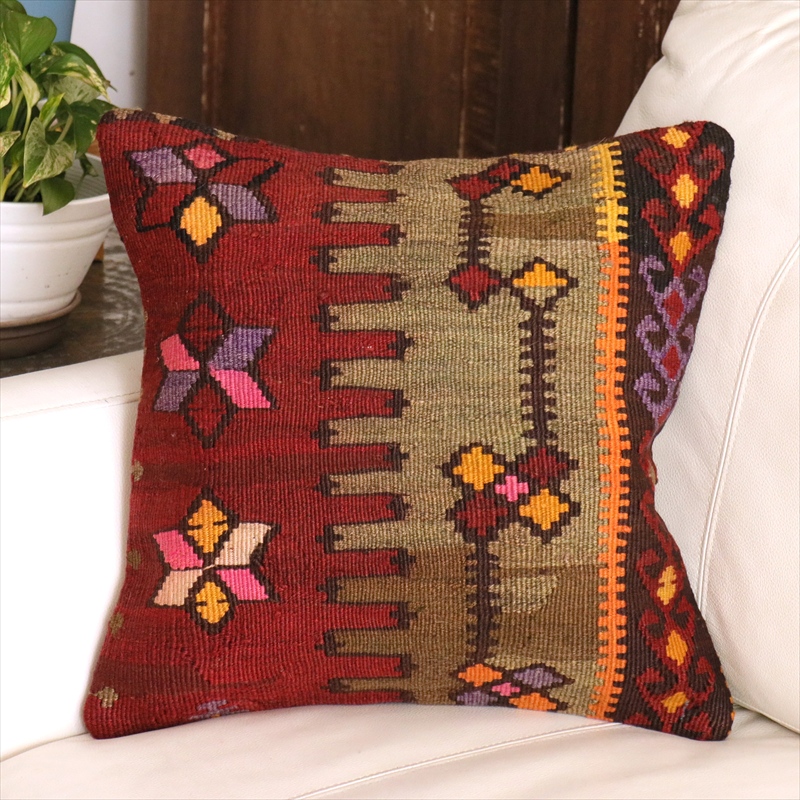 オールドキリム クッションカバー 40cm角 40×40cm カルス
