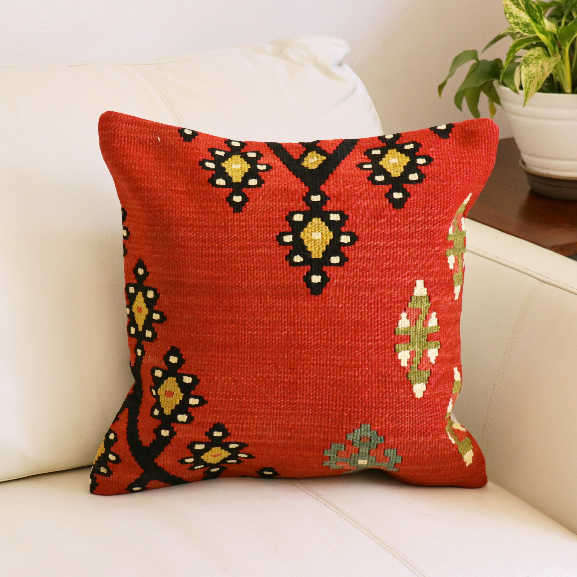 オールドキリムクッションカバー　40cm角サイズ シャルキョイ Antique Kiilim Cushion
