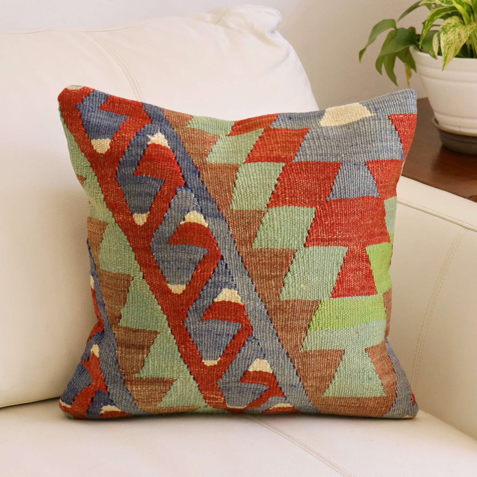 オールドキリムクッションカバー　40cm角サイズ エシュメ  Old Kilim Cushion
