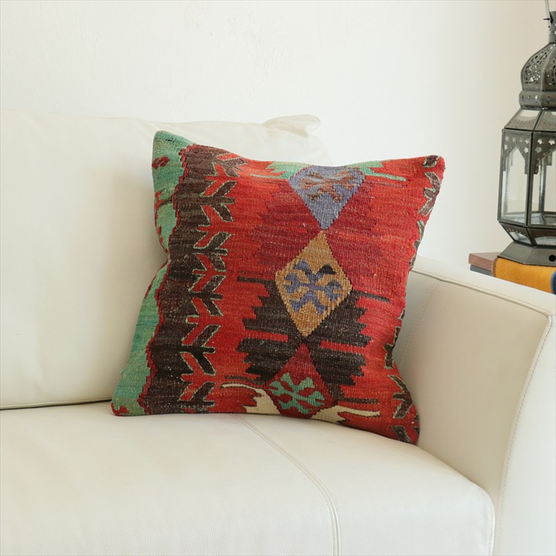 オールドキリム 40cm角クッションカバー40×40cm エミルダ Old Kilim Cushion