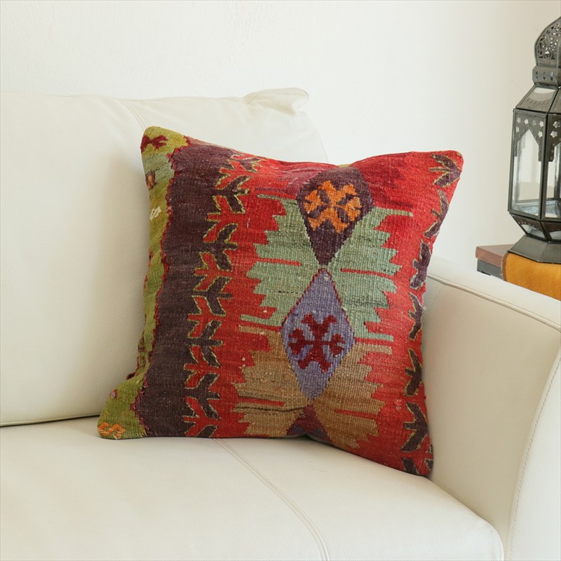 オールドキリム 40cm角クッションカバー39×39cm エミルダ Old Kilim Cushion