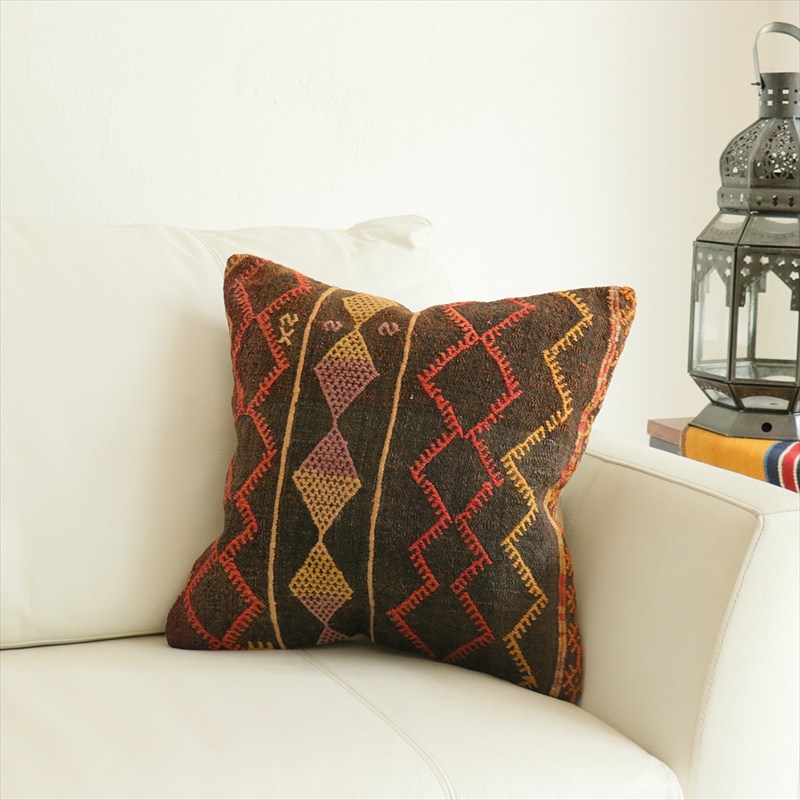 オールドキリム 40cm角クッションカバー39×39cm コンヤ　ジジム織り Old Kilim Cushion