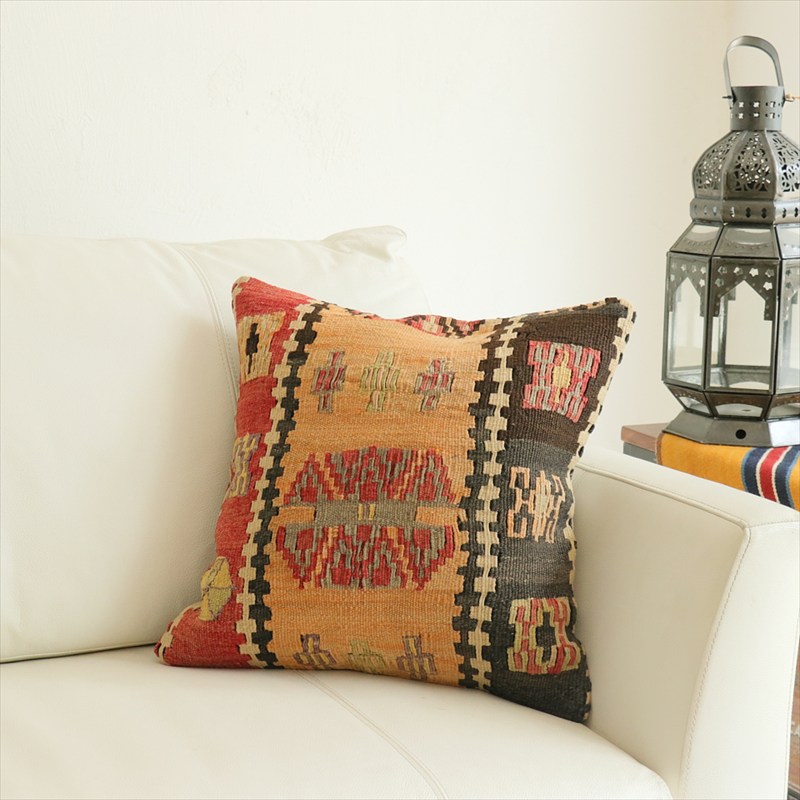 オールドキリム 40cm角クッションカバー41×40cm カイセリ　チフカナット Old Kilim Cushion