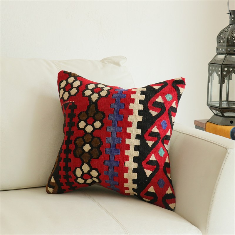 オールドキリム 40cm角クッションカバー39×39cm カイセリ地方 チフカナットキリム Old Kilim Cushion