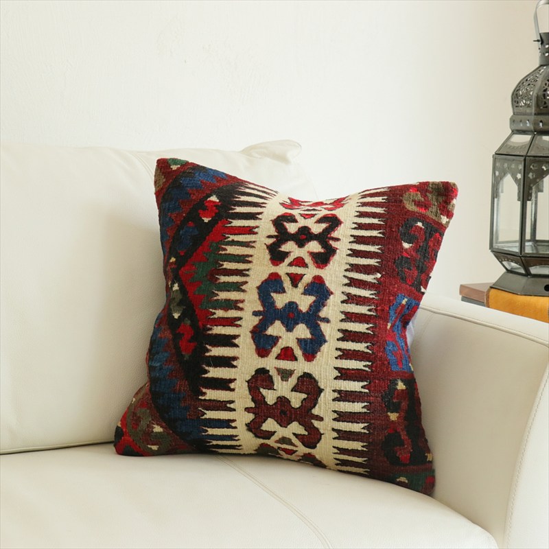 オールドキリム 40cm角クッションカバー41×41cm フェティエ Old Kilim Cushion