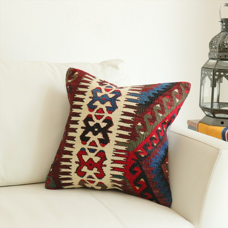 オールドキリム 40cm角クッションカバー40×40cm フェティエ Old Kilim Cushion