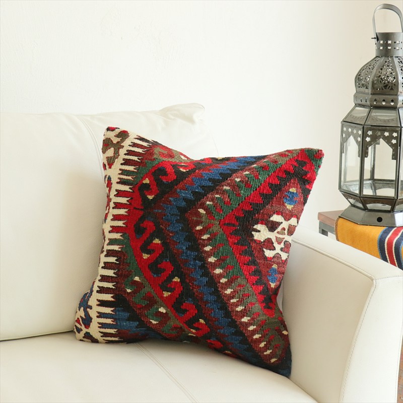 オールドキリム 40cm角クッションカバー41×41cm フェティエ Old Kilim Cushion