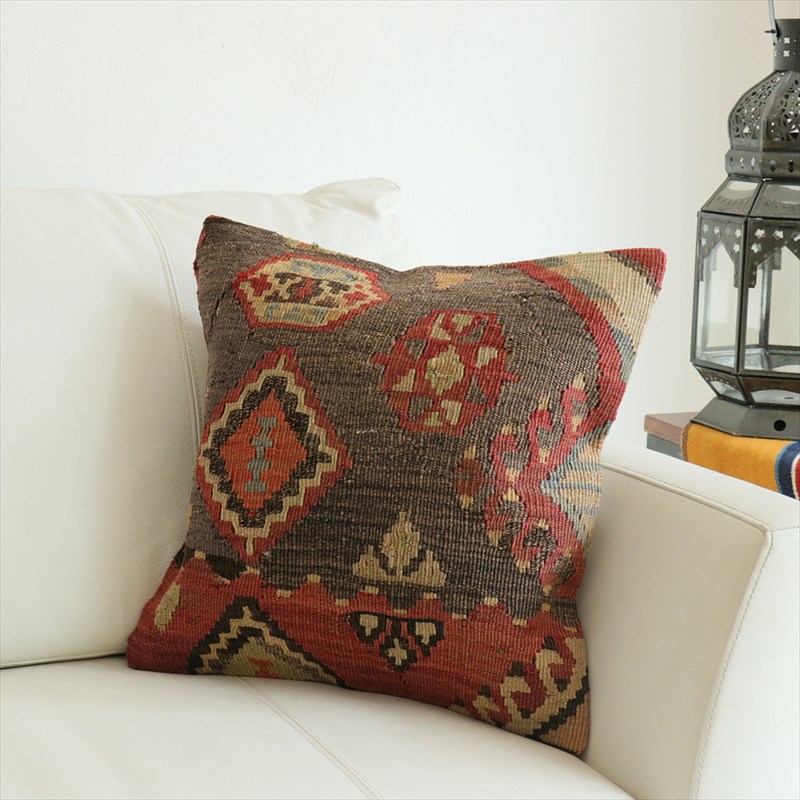 オールドキリム 40cm角クッションカバー40×40cm シワス地方 チフカナットキリム Old Kilim Cushion