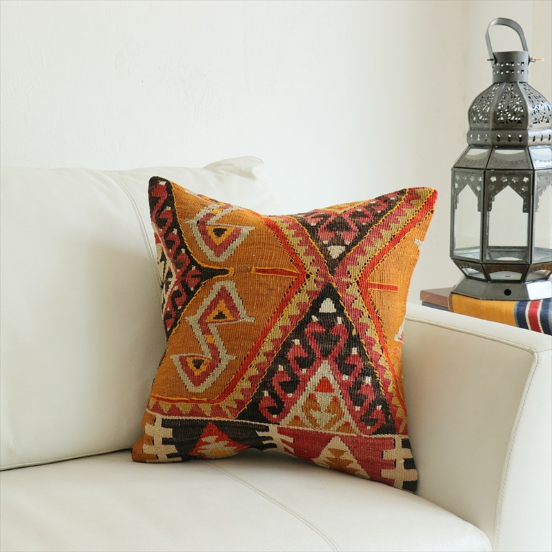 オールドキリム 40cm角クッションカバー40×39cm カイセリ地方 チフカナットキリム Old Kilim Cushion
