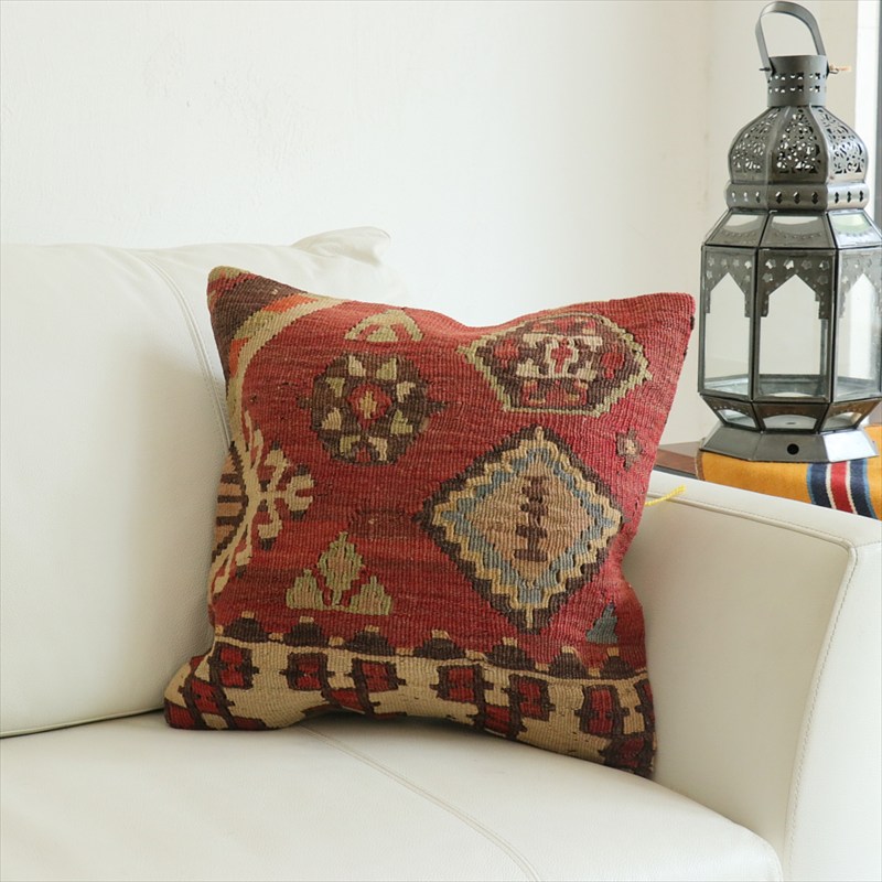 オールドキリム 40cm角クッションカバー40×40cm シワス地方 チフカナットキリム Old Kilim Cushion