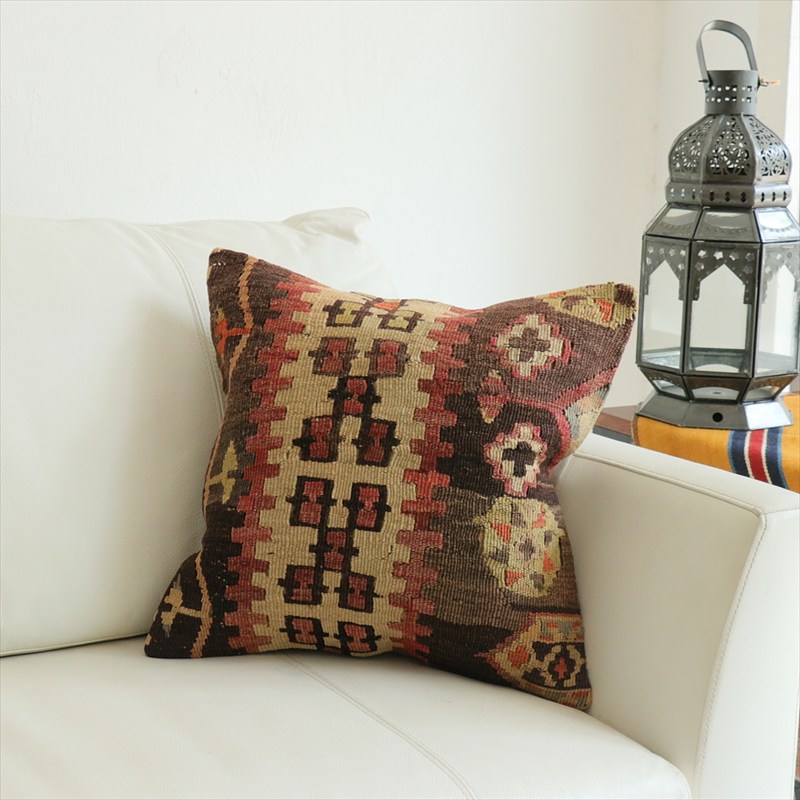 オールドキリム 40cm角クッションカバー41×40cm シワス地方 チフカナットキリム Old Kilim Cushion