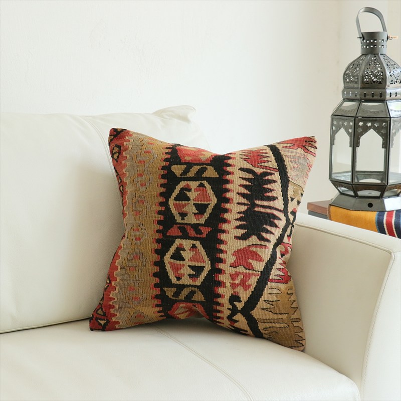 オールドキリム 40cm角クッションカバー40×39cm カイセリ　チフカナット Old Kilim Cushion