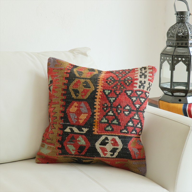 オールドキリム 40cm角クッションカバー40×40cm カイセリ　チフカナット Old Kilim Cushion