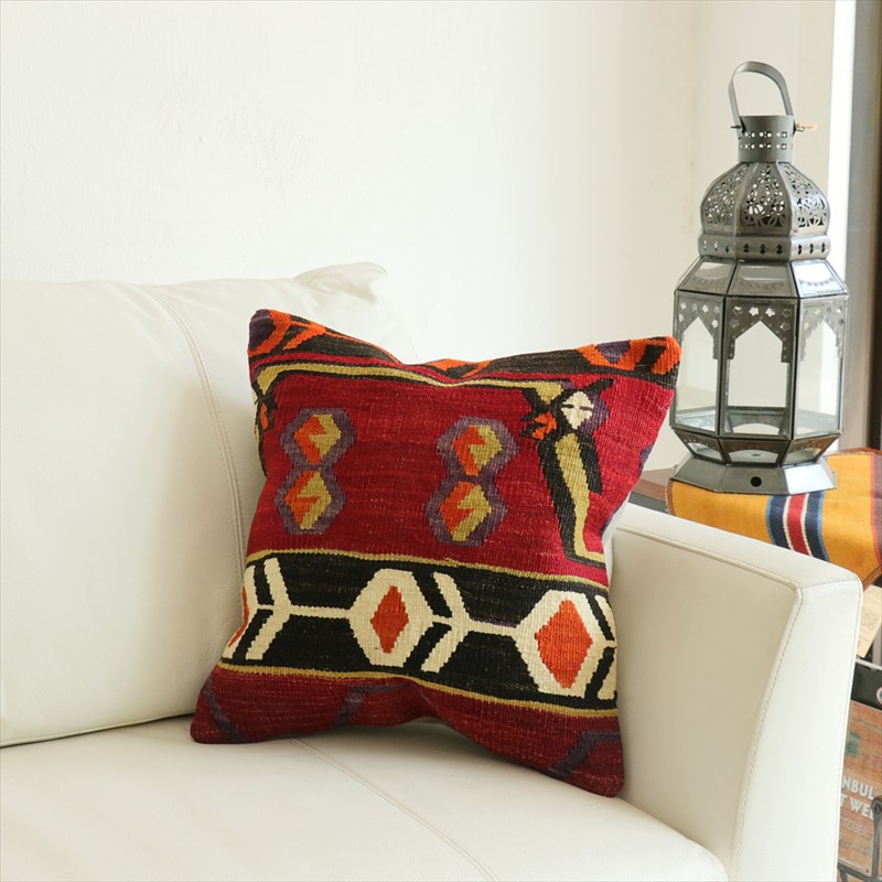 オールドキリム 40cm角クッションカバー40×40cm アフィヨン Old Kilim Cushion
