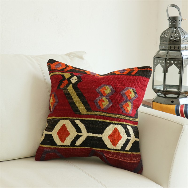 オールドキリム 40cm角クッションカバー40×41cm アフィヨン Old Kilim Cushion
