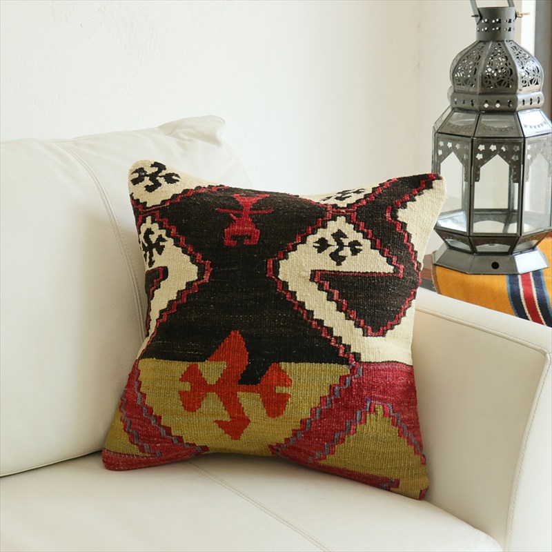 オールドキリム 40cm角クッションカバー40×40cm エミルダア　シブリヒサル Old Kilim Cushion
