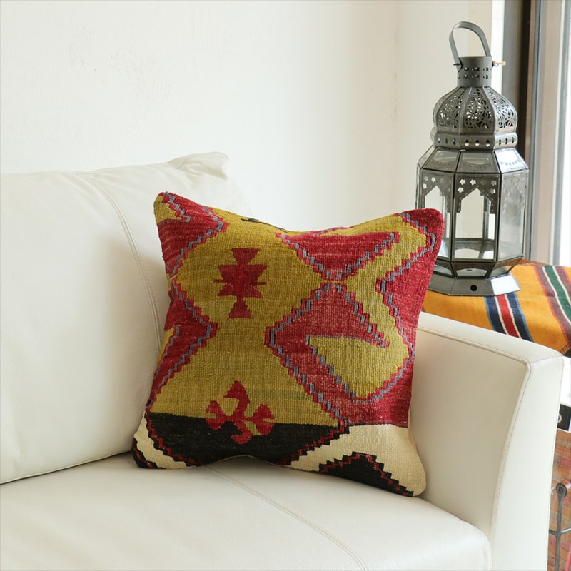 オールドキリム 40cm角クッションカバー41×40cm エミルダア　シブリヒサル Old Kilim Cushion