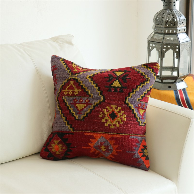 オールドキリム 40cm角クッションカバー40×39cm エミルダア　シブリヒサル Old Kilim Cushion