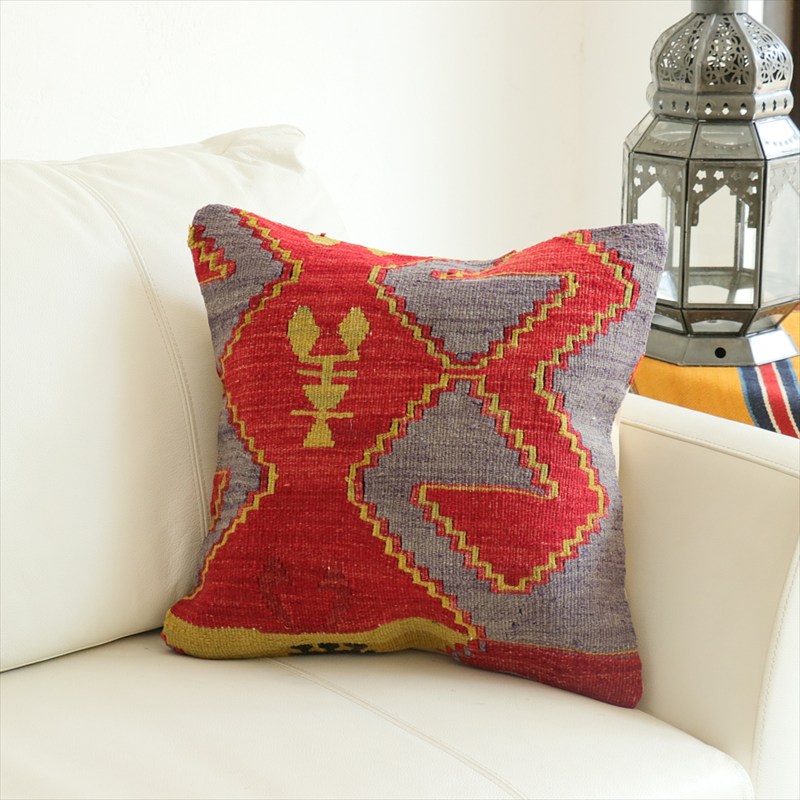 オールドキリム 40cm角クッションカバー40×40cm エミルダア　シブリヒサル Old Kilim Cushion