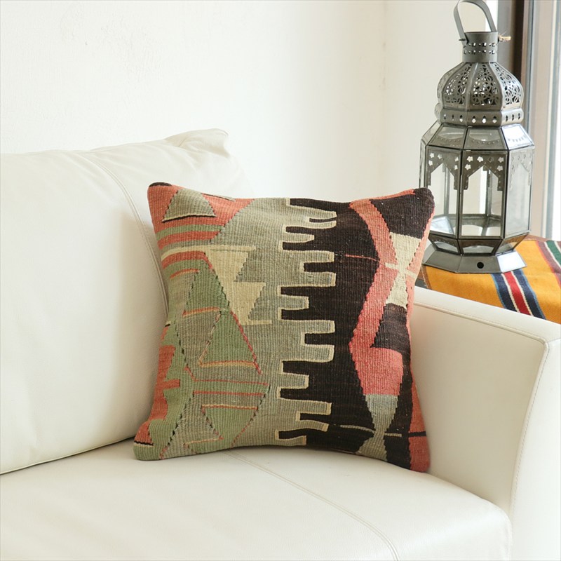 オールドキリム 40cm角クッションカバー40×40cm エシュメ Old Kilim Cushion