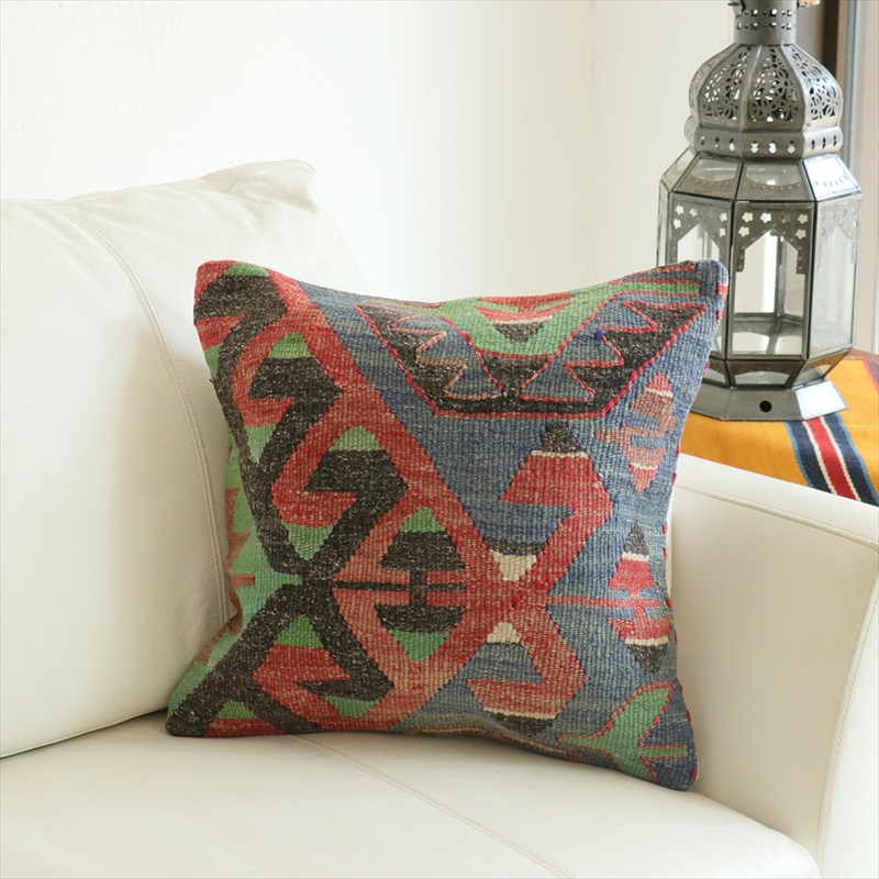 オールドキリム 40cm角クッションカバー40×40cm エシュメ Old Kilim Cushion