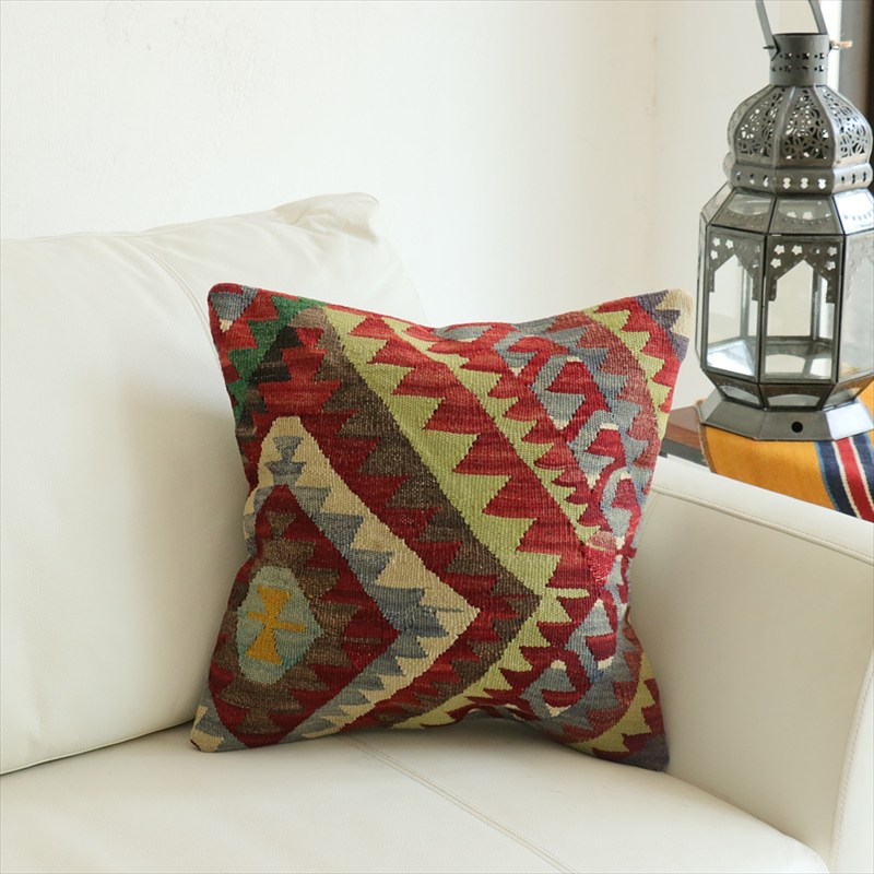 オールドキリム 40cm角クッションカバー39×39cm エシュメ Old Kilim Cushion
