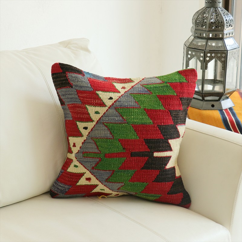 オールドキリム 40cm角クッションカバー40×40cm エシュメ Old Kilim Cushion