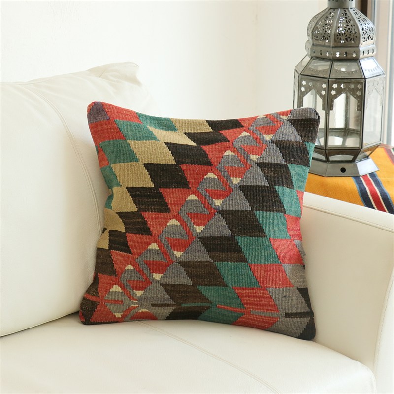 オールドキリム 40cm角クッションカバー40×40cm エシュメ Old Kilim Cushion