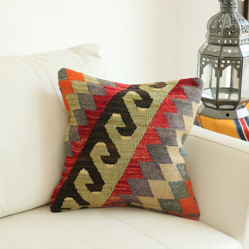 オールドキリム 40cm角クッションカバー40×40cm エシュメ Old Kilim Cushion