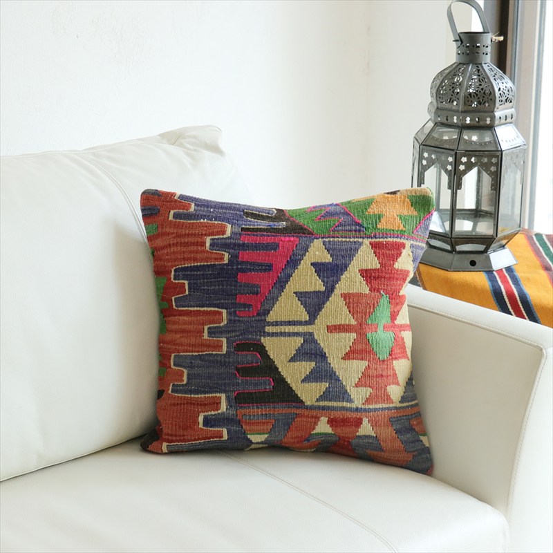 オールドキリム 40cm角クッションカバー40×40cm エシュメ Old Kilim Cushion