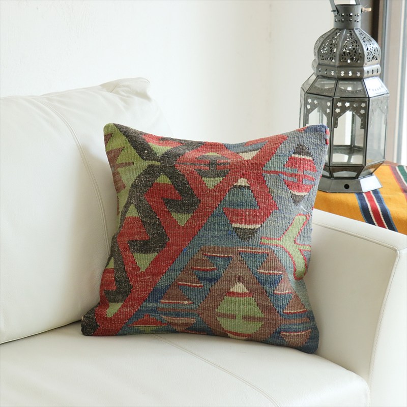 オールドキリム 40cm角クッションカバー40×40cm エシュメ Old Kilim Cushion