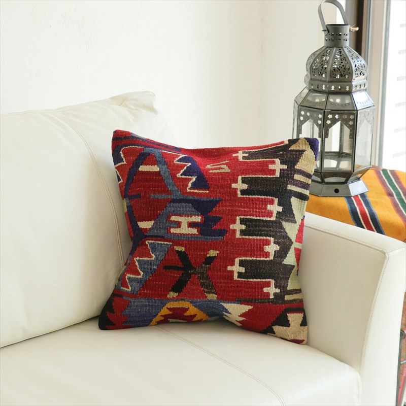 オールドキリム 40cm角クッションカバー40×40cm エシュメ Old Kilim Cushion