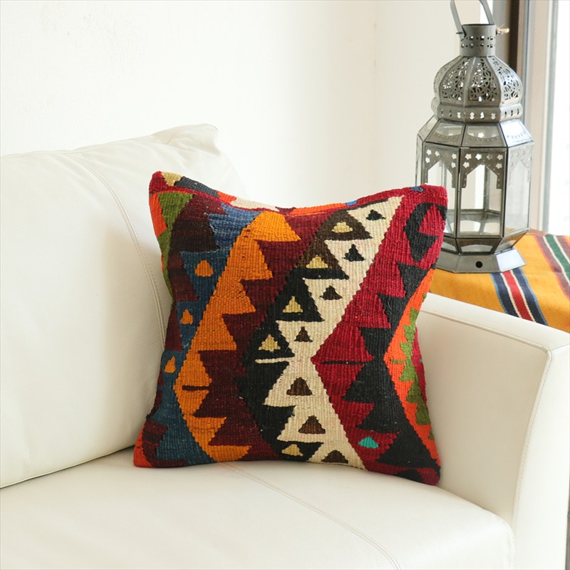 オールドキリム 40cm角クッションカバー40×40cm エシュメ Old Kilim Cushion