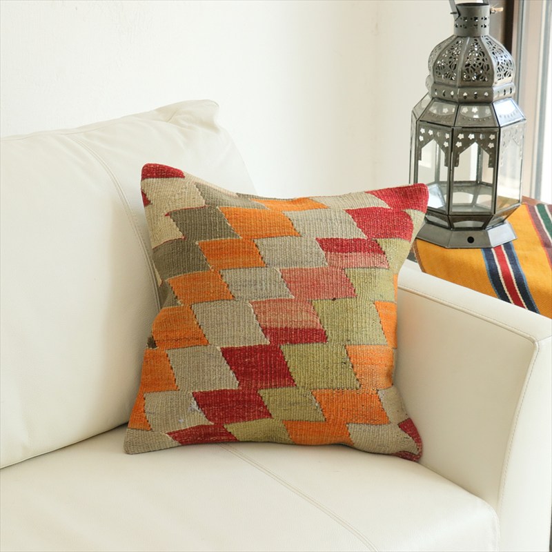 オールドキリム 40cm角クッションカバー40×40cm チャル Old Kilim Cushion OUTLET・アウトレット・難あり