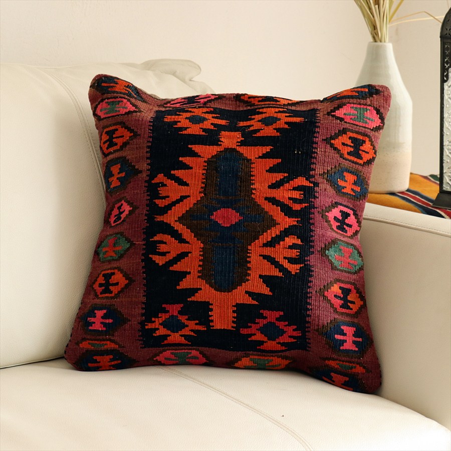 オールドキリムクッションカバー40×40cm コンヤ Old Kilim Cushion