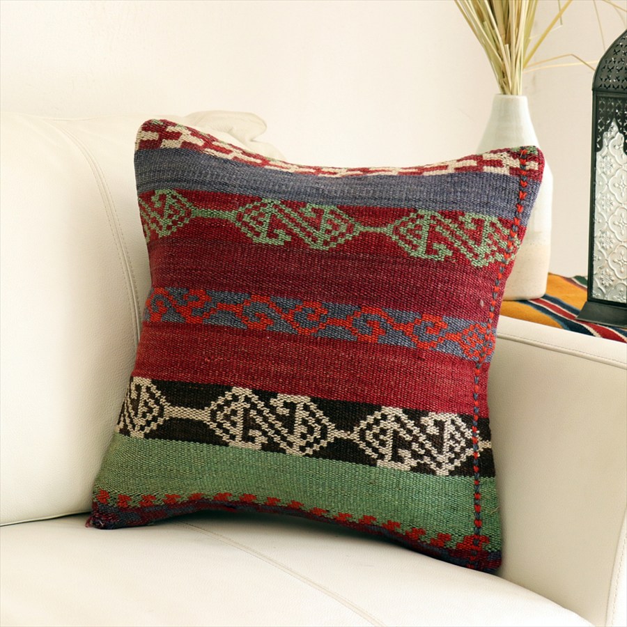 オールドキリムクッションカバー 40cm角サイズ39×39cm ガジャリキリム Old Kilim Cushion