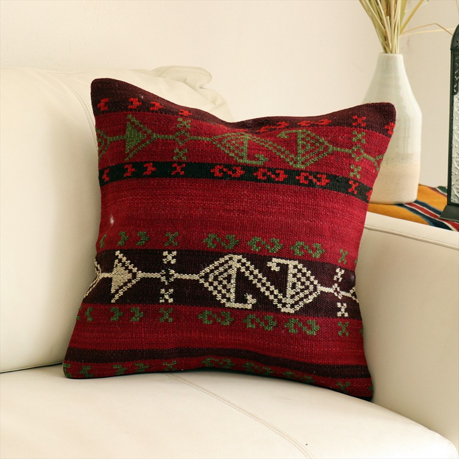 オールドキリムクッションカバー 40cm角サイズ40×39cm ガジャリキリム Old Kilim Cushion