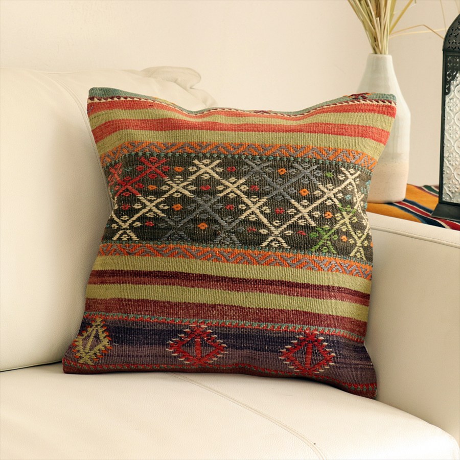 オールドキリムクッションカバー40cmサイズ41×41cm バルケスィル・ジジム Old Kilim Cushion