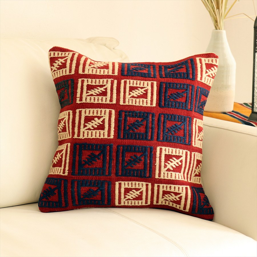 オールドキリムクッションカバー40×40cm バルケスィル・ジジム Old Kilim Cushion