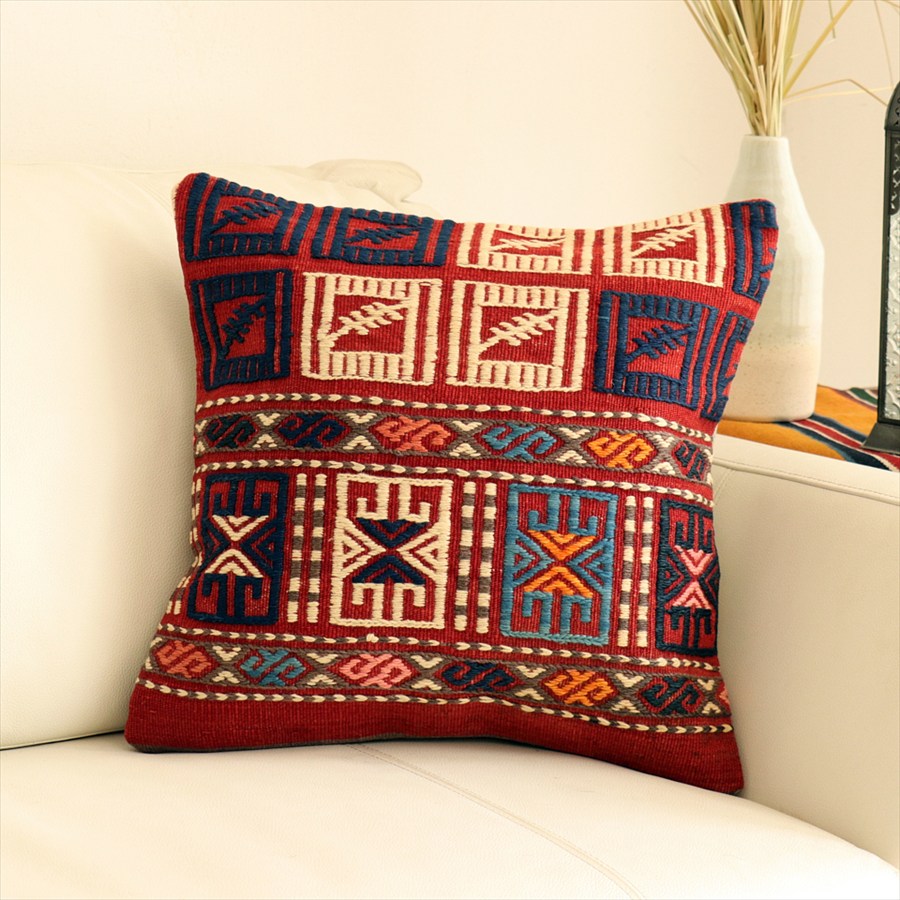オールドキリムクッションカバー41×41cm バルケスィル・ジジム Old Kilim Cushion