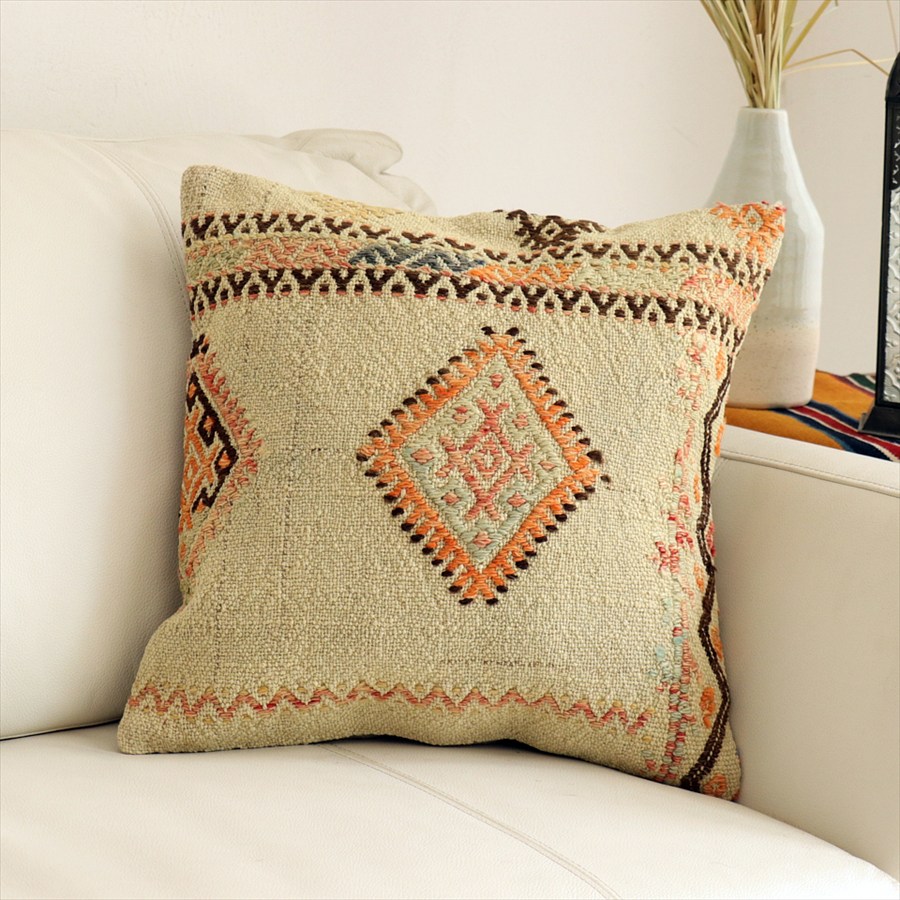 オールドキリムクッションカバー40×40cm 刺繍のようなジジム Old Kilim Cushion