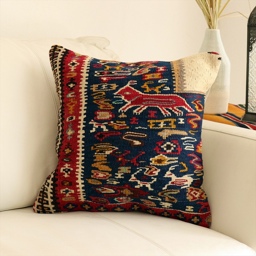 オールドキリム クッションカバー40×40cm セネ Old Kiilim Cushion