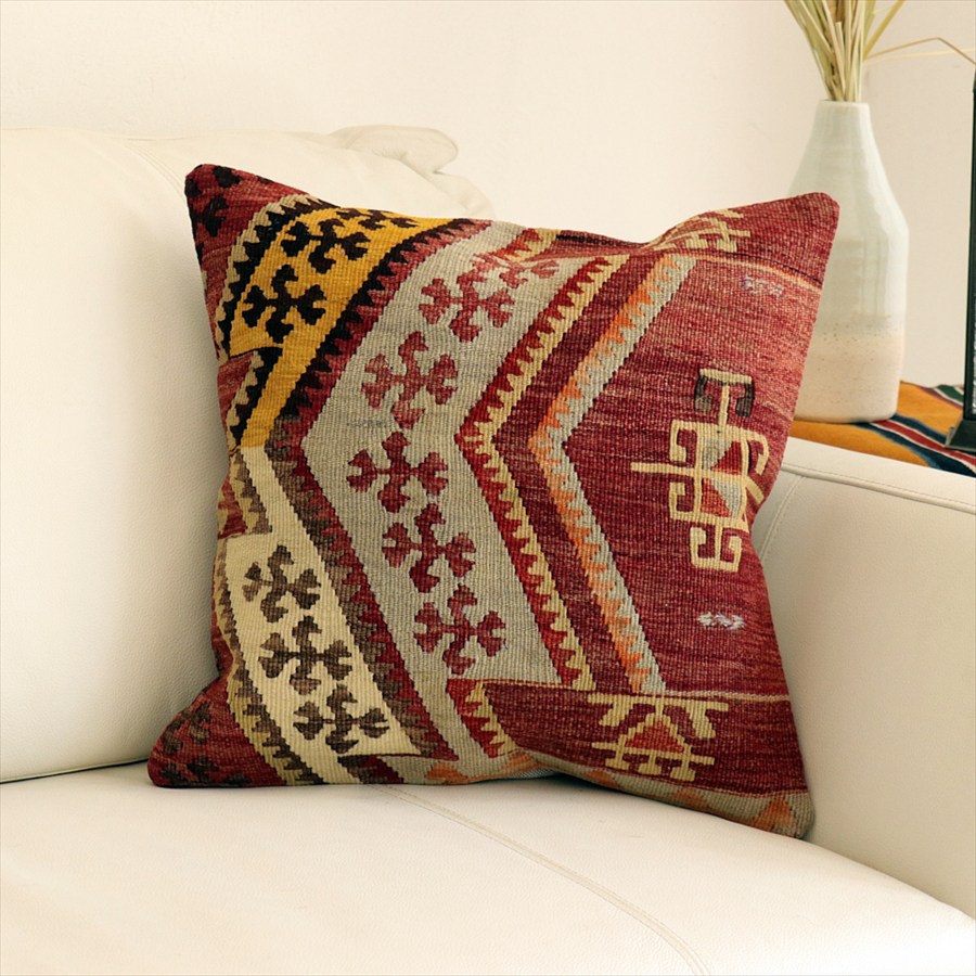 オールドキリムクッションカバー40×39cm シワス・チフカナットキリム Old Kiilim Cushion