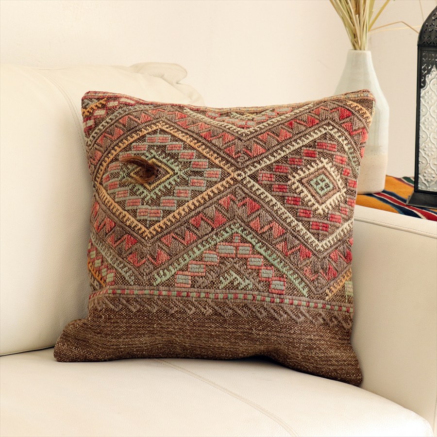 オールドキリムクッションカバー40×40cm 刺繍のようなジジム Old Kilim Cushion