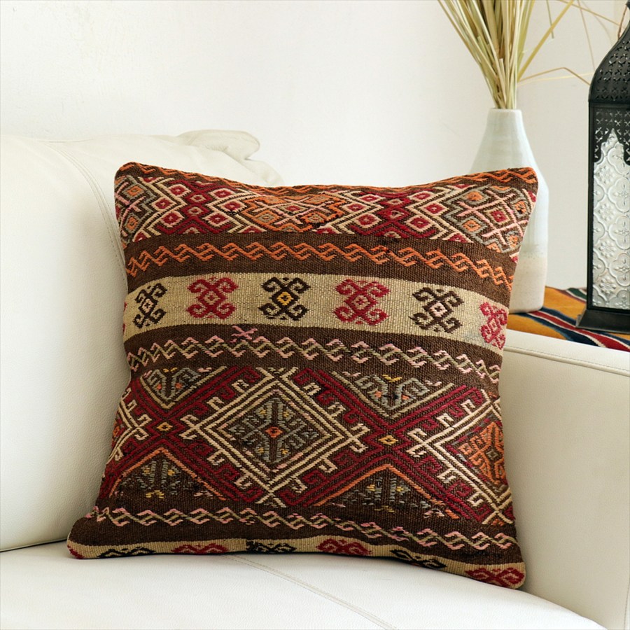 オールドキリムクッションカバー41×41cm 刺繍のようなジジム Old Kilim Cushion
